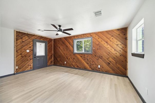 Empty room, Interior, Wood Texture Flooring, Wooden Walls