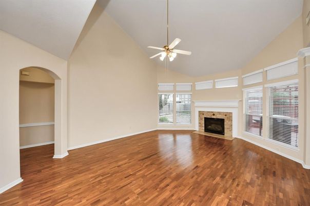 Empty room, Fireplace, Interior, Wood Texture Flooring