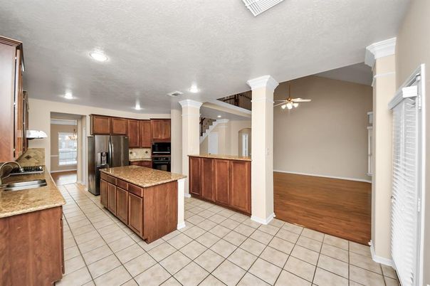 Interior, Kitchen, Recessed Lighting, Wood Texture Flooring