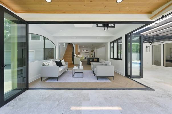 Interior, Living room, Recessed Lighting, Wooden Ceilings