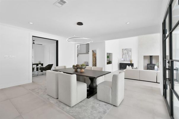 Dining room, Interior, Living room, Pendant Lights, Recessed Lighting