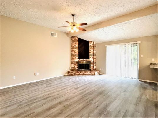 Empty room, Fireplace, Interior, Wood Texture Flooring
