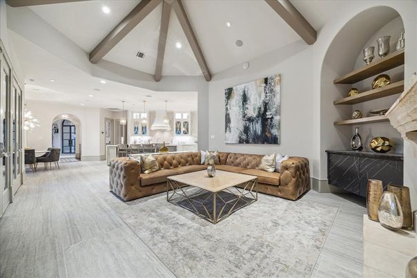Interior, Kitchen, Living room, Pendant Lights, Recessed Lighting, Wooden Beams