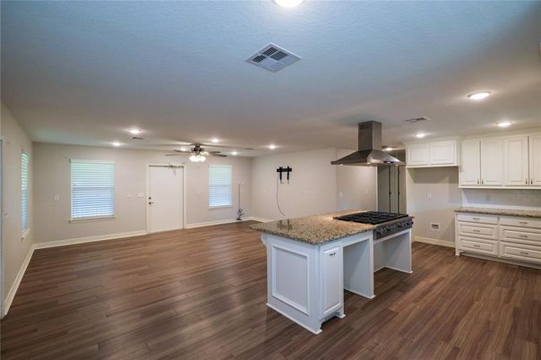 Interior, Kitchen, Recessed Lighting, Wood Texture Flooring
