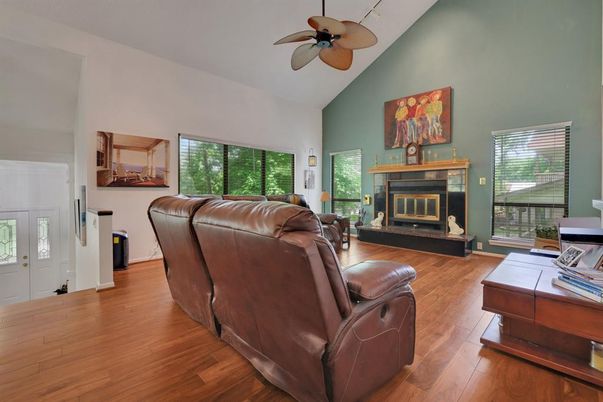 Fireplace, Interior, Wood Texture Flooring
