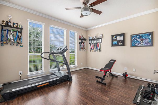 Fitness Equipment, Interior, Wood Texture Flooring