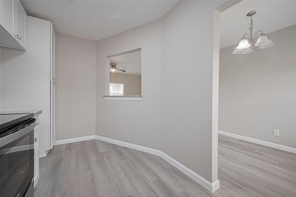 Empty room, Interior, Pendant Lights, Wood Texture Flooring