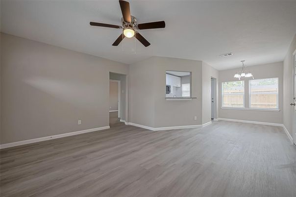Chandelier, Empty room, Interior, Wood Texture Flooring