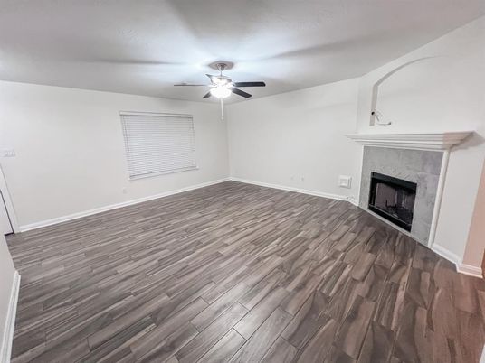 Empty room, Fireplace, Interior, Wood Texture Flooring