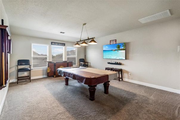 Billiard Table, Game Room, Interior, Pendant Lights