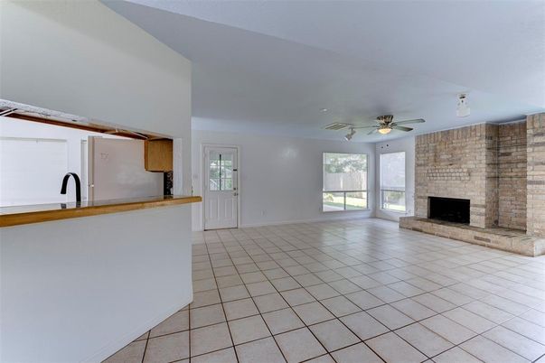Empty room, Fireplace, Interior, Stone Walls