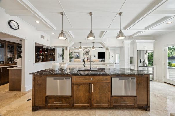 Interior, Kitchen, Pendant Lights, Recessed Lighting, Stainless Steel Appliances