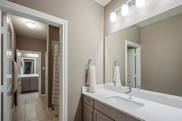 Bathroom, Dual Sink Vanities, Interior, Wood Texture Flooring