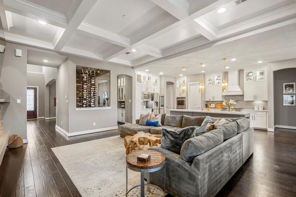 Interior, Kitchen, Living room, Pendant Lights, Recessed Lighting, Stainless Steel Appliances, Wood Texture Flooring