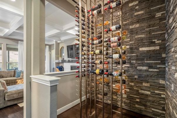 Interior, Stone Walls, Wine Storage, Wood Texture Flooring