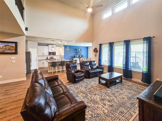 Dining room, Interior, Kitchen, Living room, Pendant Lights, Recessed Lighting, Wood Texture Flooring