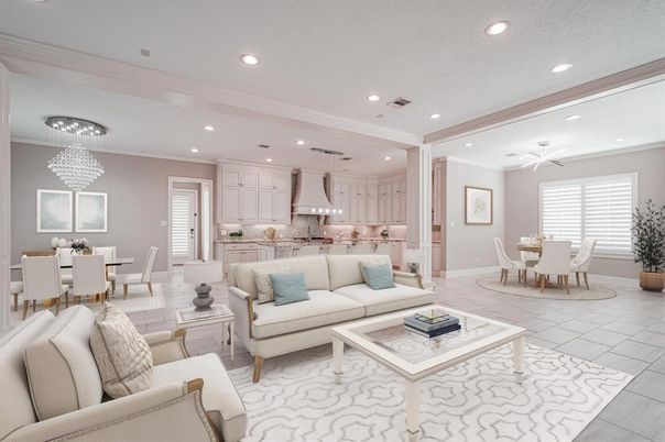 Chandelier, Dining room, Interior, Kitchen, Living room, Pendant Lights, Recessed Lighting