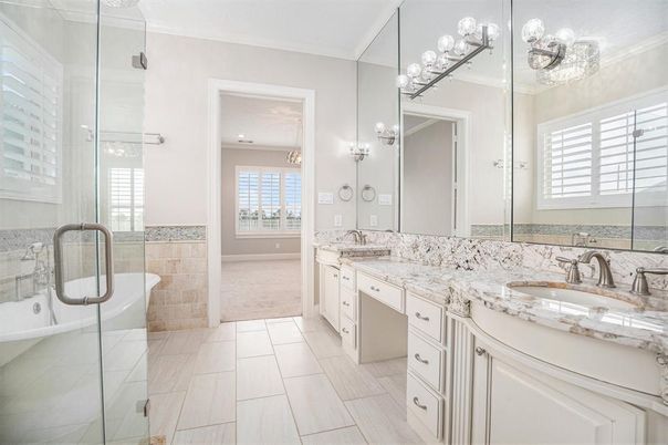Bathroom, Dual Sink Vanities, Glass Shower, Interior
