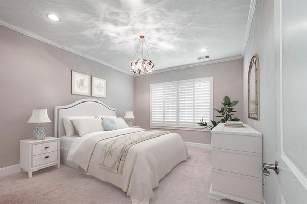 Bedroom, Interior, Pendant Lights, Recessed Lighting