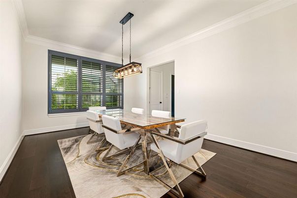 Chandelier, Dining room, Interior, Pendant Lights, Wood Texture Flooring