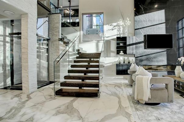 Interior, Marble, Pendant Lights, Recessed Lighting