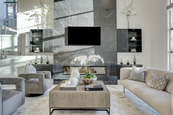 Fireplace, Interior, Living room, Marble Walls