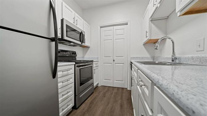 Interior, Kitchen, Wood Texture Flooring