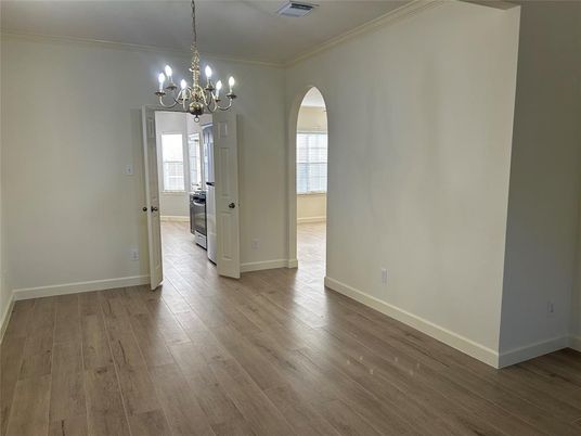 Chandelier, Empty room, Interior, Wood Texture Flooring