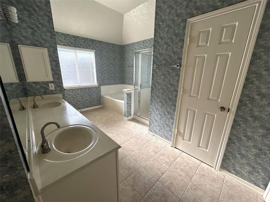 Bathroom, Dual Sink Vanities, Glass Shower, Interior