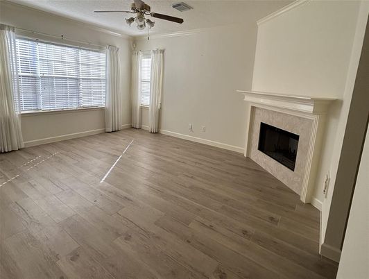 Empty room, Fireplace, Interior, Wood Texture Flooring
