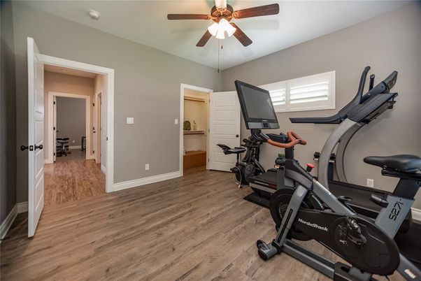Fitness Equipment, Interior, Wood Texture Flooring