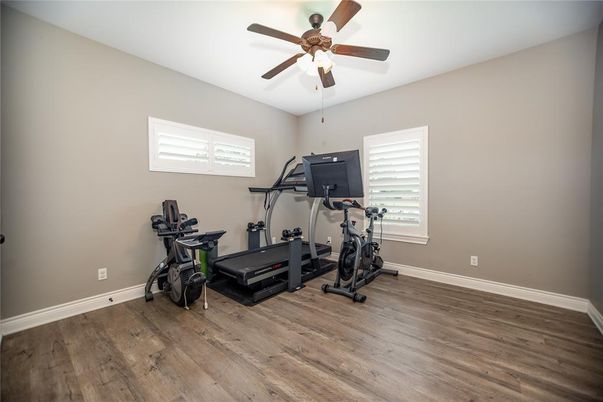 Fitness Equipment, Interior, Wood Texture Flooring