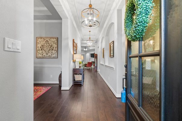 Chandelier, Interior, Pendant Lights, Wood Texture Flooring