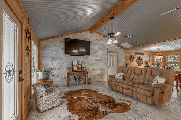 Interior, Living room, Stone Walls, Wooden Beams