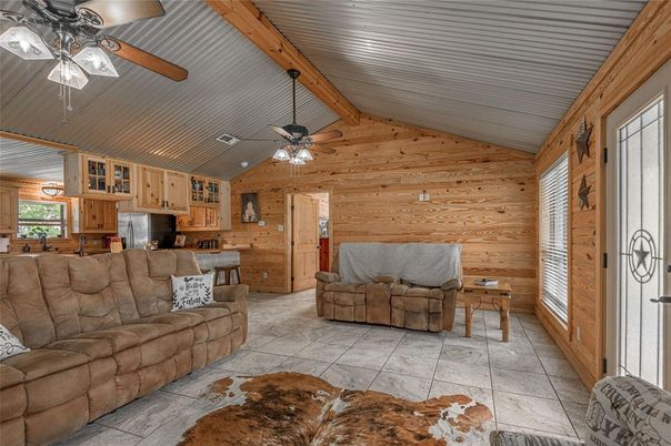 Interior, Kitchen, Living room, Wooden Walls