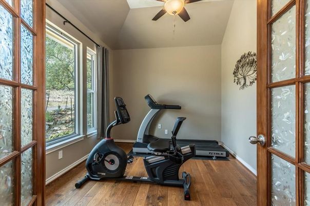 Fitness Equipment, Interior, Wood Texture Flooring