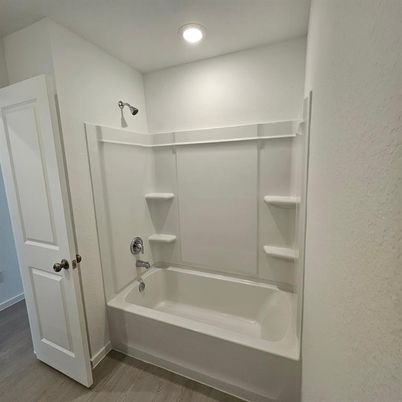 Bathroom, Interior, Recessed Lighting, Wood Texture Flooring