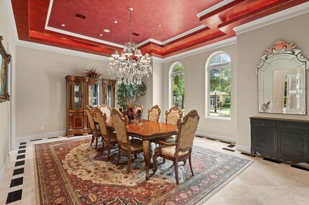 Chandelier, Dining room, Interior, Recessed Lighting