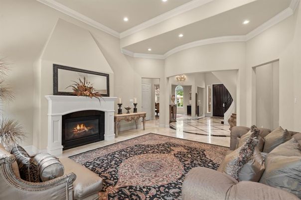 Fireplace, Interior, Living room, Recessed Lighting