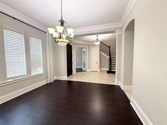 Chandelier, Empty room, Interior, Wood Texture Flooring