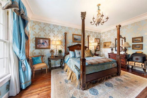 Bedroom, Chandelier, Interior, Wood Texture Flooring