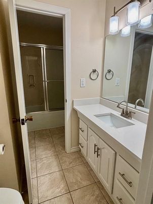 Bathroom, Dual Sink Vanities, Glass Shower, Interior