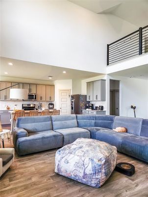 Interior, Kitchen, Living room, Recessed Lighting, Wood Texture Flooring