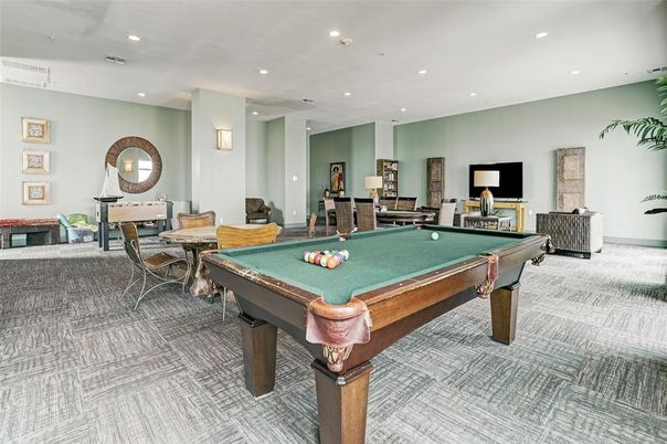 Billiard Table, Game Room, Interior, Recessed Lighting