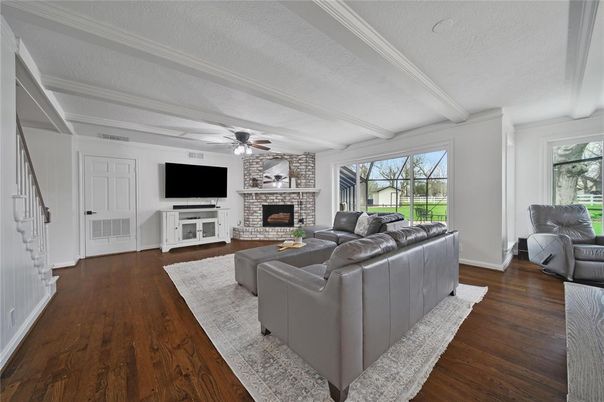Fireplace, Interior, Living room, Wood Texture Flooring