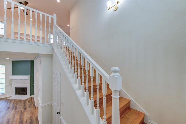 Fireplace, Interior, Recessed Lighting, Wood Texture Flooring