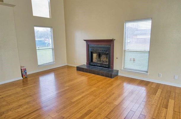 Empty room, Fireplace, Interior, Wood Texture Flooring