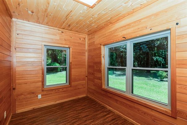 Empty room, Interior, Wooden Ceilings, Wood Texture Flooring, Wooden Walls