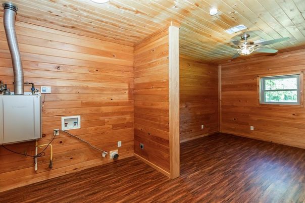 Empty room, Interior, Wooden Ceilings, Wood Texture Flooring, Wooden Walls