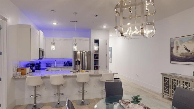 Interior, Kitchen, Pendant Lights, Recessed Lighting, Stainless Steel Appliances